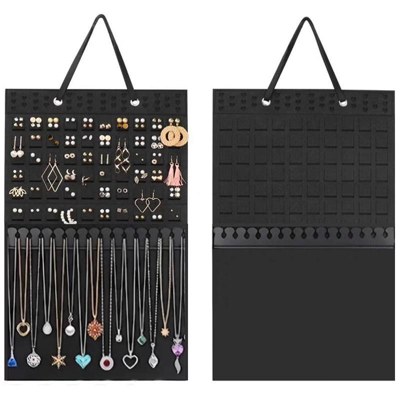 Wall-Mounted Jewelry Storage Bag for Earrings and Necklaces