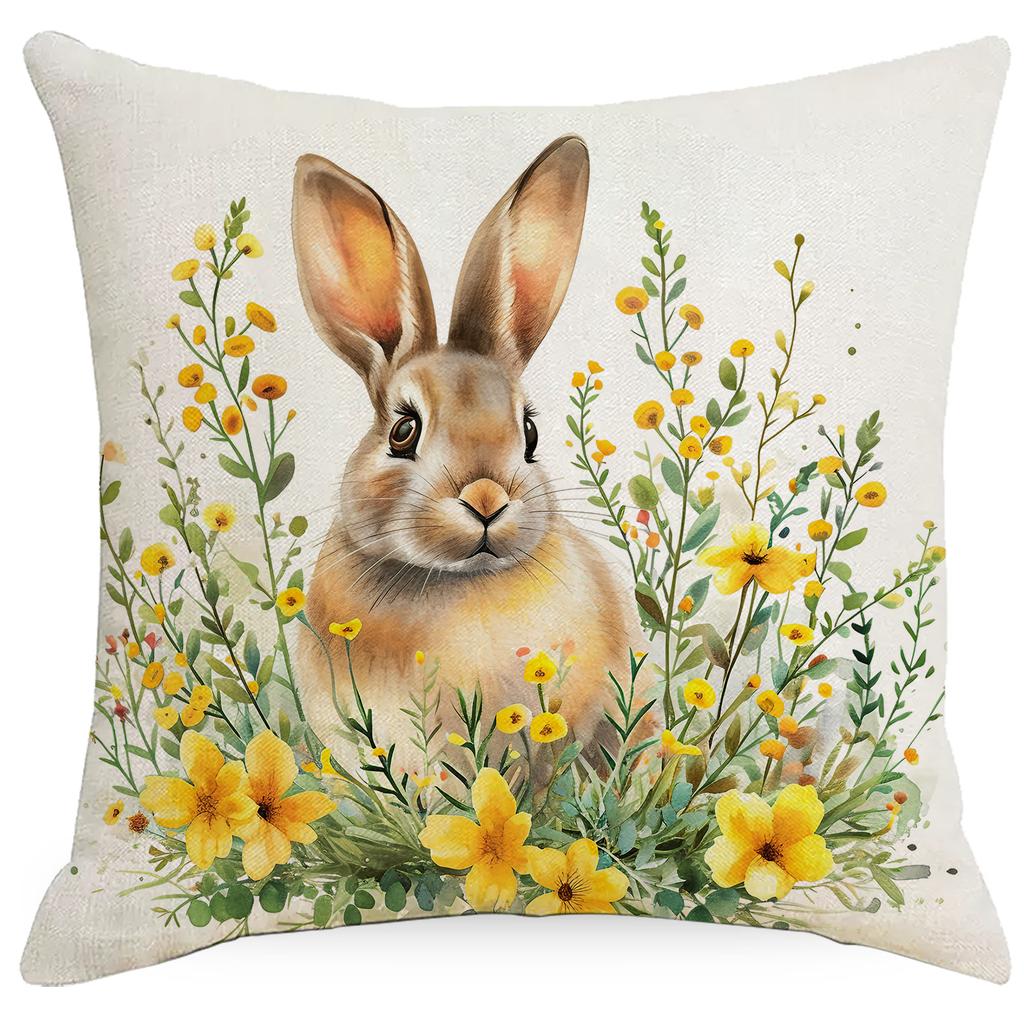 New Easter Pillowcase Country Cartoon Rabbit Easter Egg Pillowcase Sofa Cushion Pillowcase