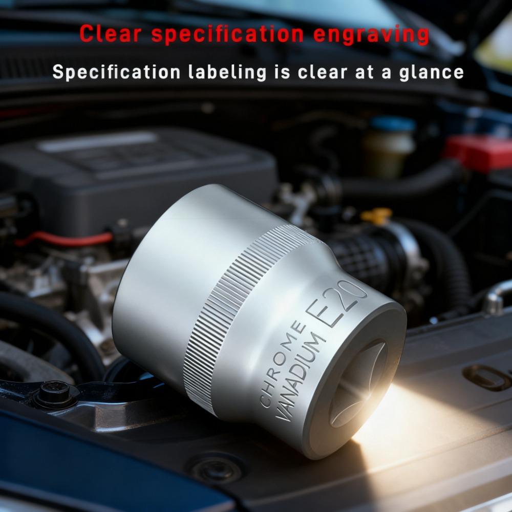 34-Piece Drive Torx Bit and E-Torx Star Socket Set, Cr-V E4-20, T10-T60, Tamper Proof T10-T55, Adapter With Storage Case