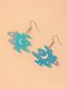 European and American Fashion Colorful Night Sky Starry Sky Earrings, Japanese and Korean Simple Acrylic Star and Moon Earrings E8011