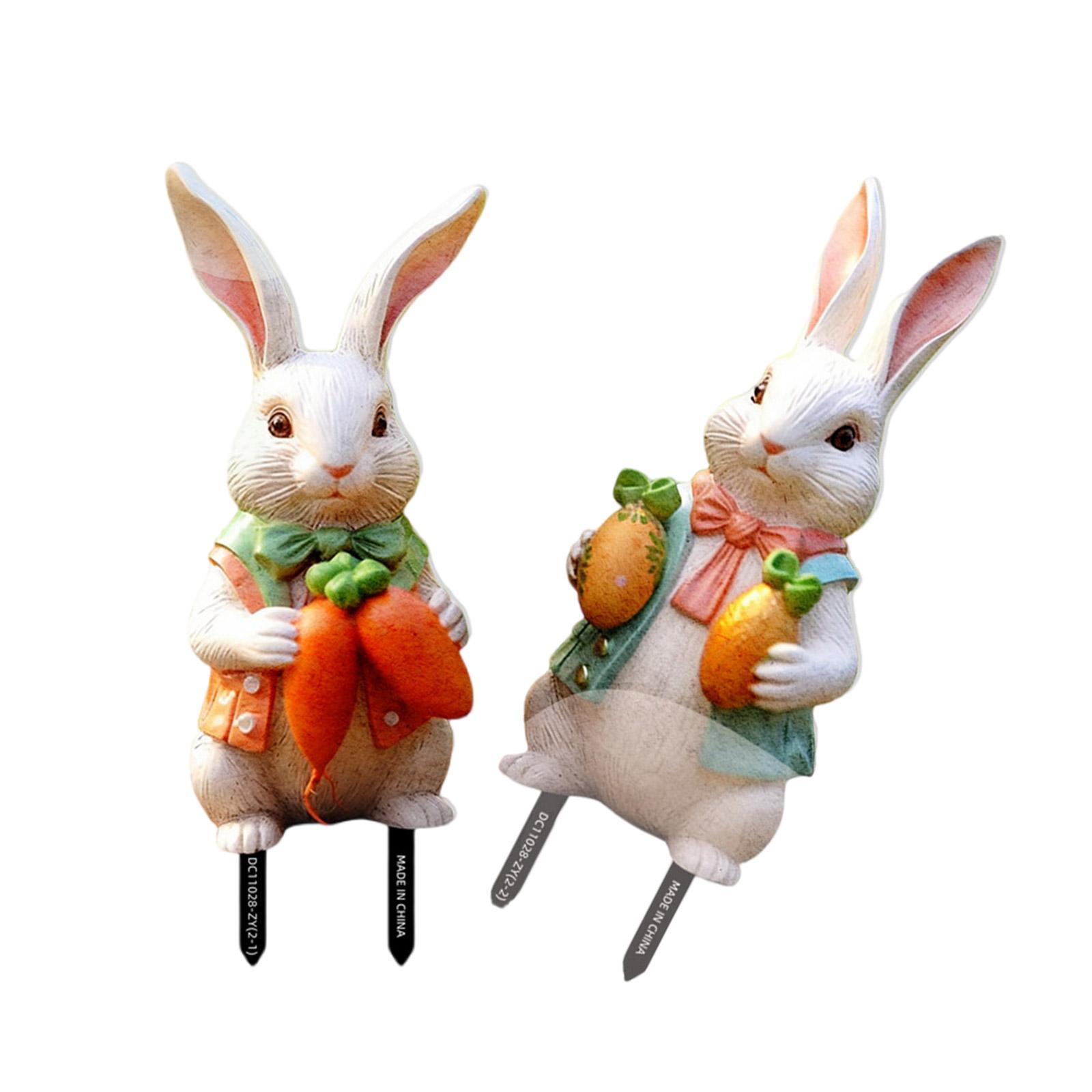 

2 шт. пасхальный садовый колышек красочная скульптура кролика украшение двора для весеннего праздника устойчивое к погодным условиям украшение