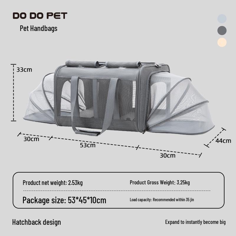 Pet Transport Cage: Breathable, Expandable Car Cage for Dogs and Cats