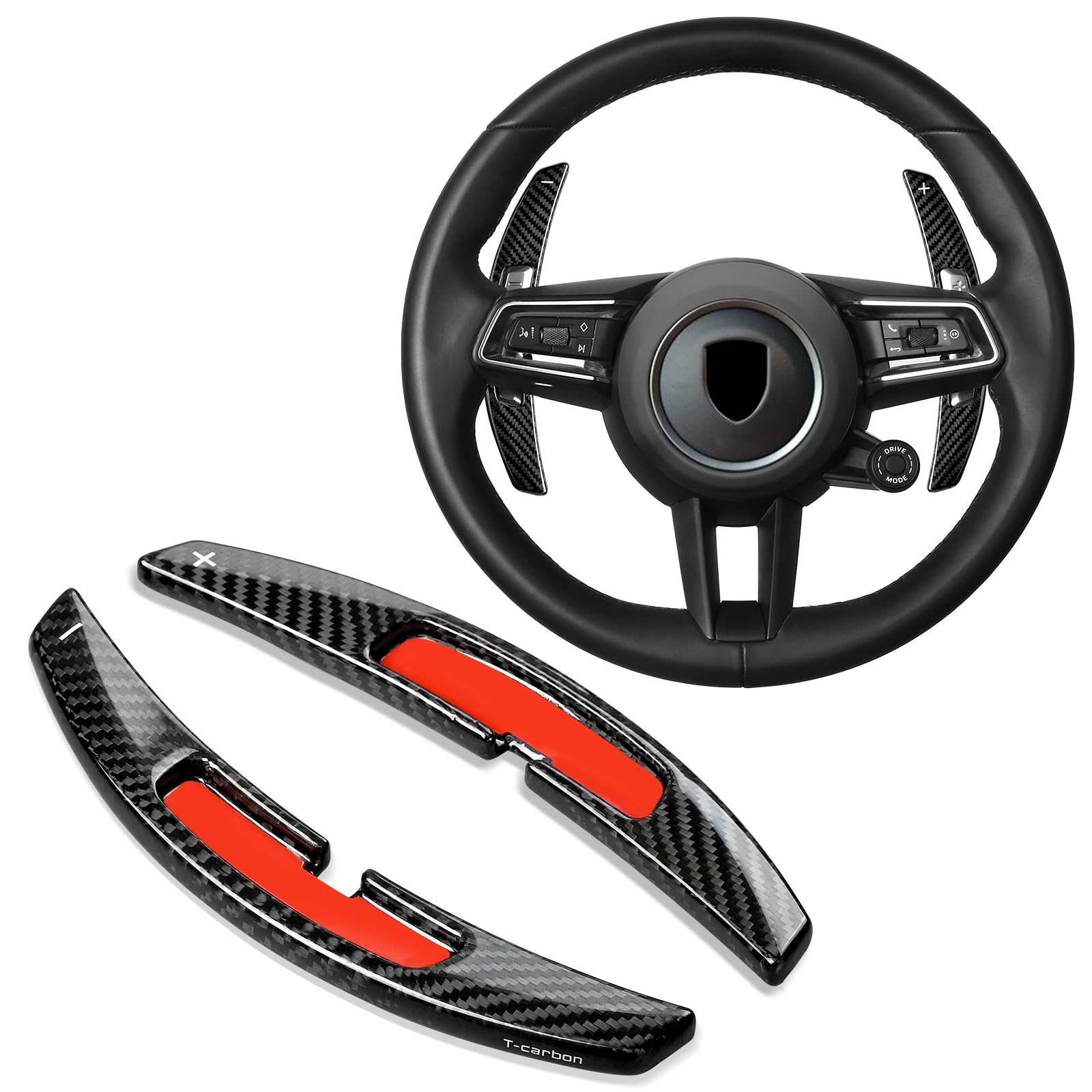 

Paddle Shift Covers for Porsche Macan Carrera S Turbo and Real Carbon Fiber Shift Paddle T-carbon Panamera, (992), 911, (4S), GTS, Targa. Extensions, чёрный