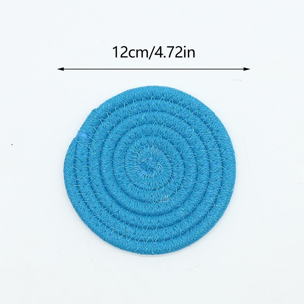 1PC Cotton Thread Cup Mat 12cm Round Coaster Knitting Table Mat Pot Holder Coffee Drink Tea Cup Woven Anti-Scalding Mat
