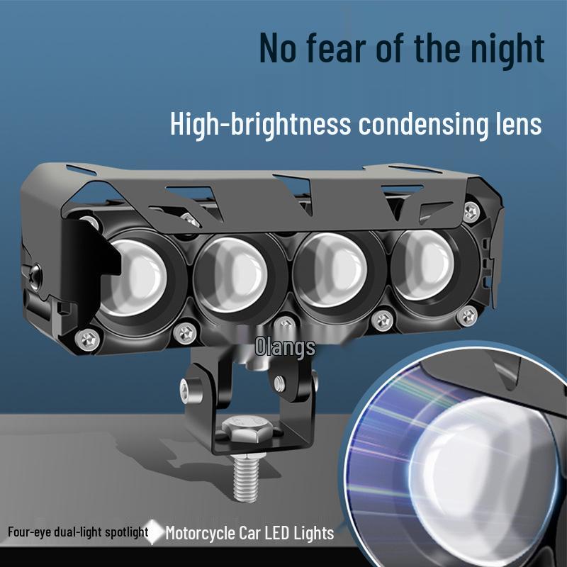 Cross-Border Exclusive LED Motorcycle Headlight: High Beam Four-Eye High-Low Beam Spotlight