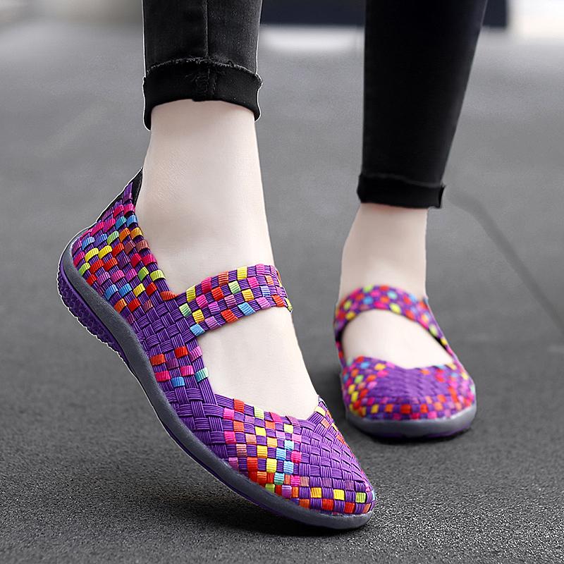 The New Large Size Ladies Woven Shoes Sports Casual Shoes 35-42