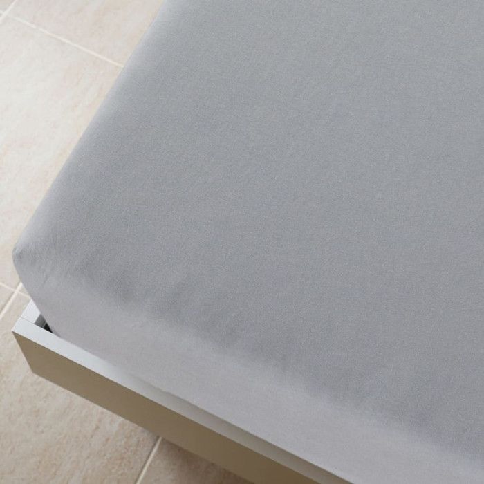 136206 vidaXL Drap-housse Jersey Gris 160x200 cm Coton