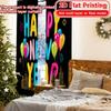 2D Flat Printing  2pcs Festive Celebration Chic Curtain Fabric Polyester Curtains Thermal Insulation   and Room Darkening