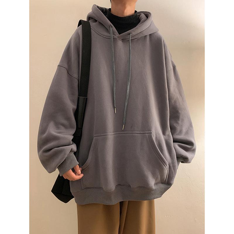 Pánská volná mikina s kapucí, ležérní svetr, teplá bunda se zesílenou kapucí