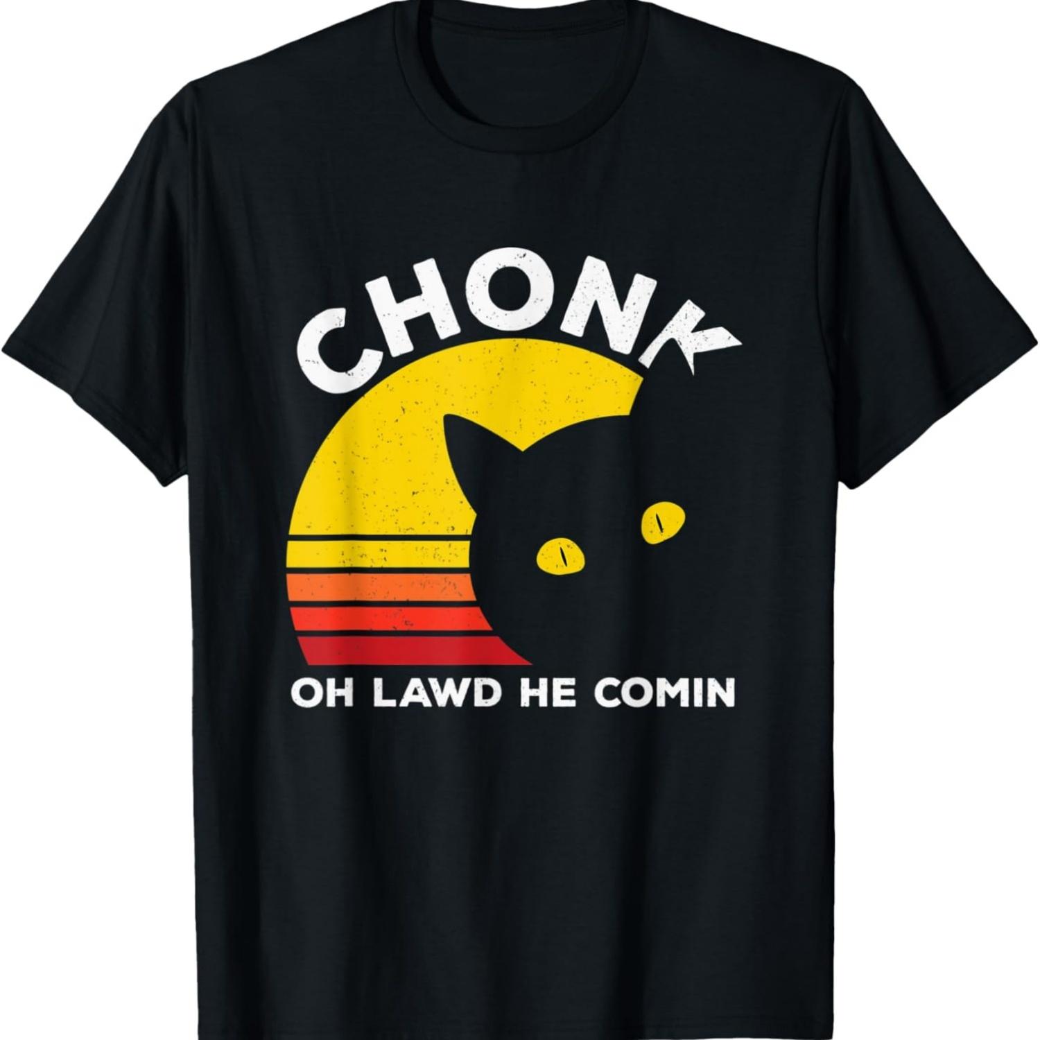 

Chonk Cat Retro Funny Cat Scale Meme Vintage Cats Memes Men Women Kids T-Shirt S чёрный