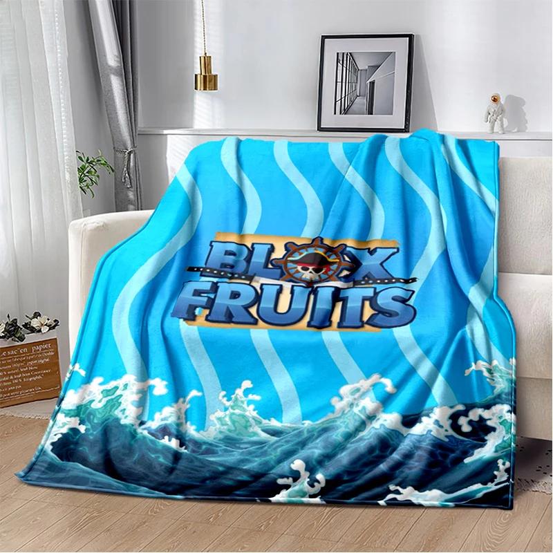 2025 New Style B-Blox Fruit Cartoon Flannel Blanket,Soft Throw Blanket for Home Bedroom Bed Sofa Travel Cover Kid Gift