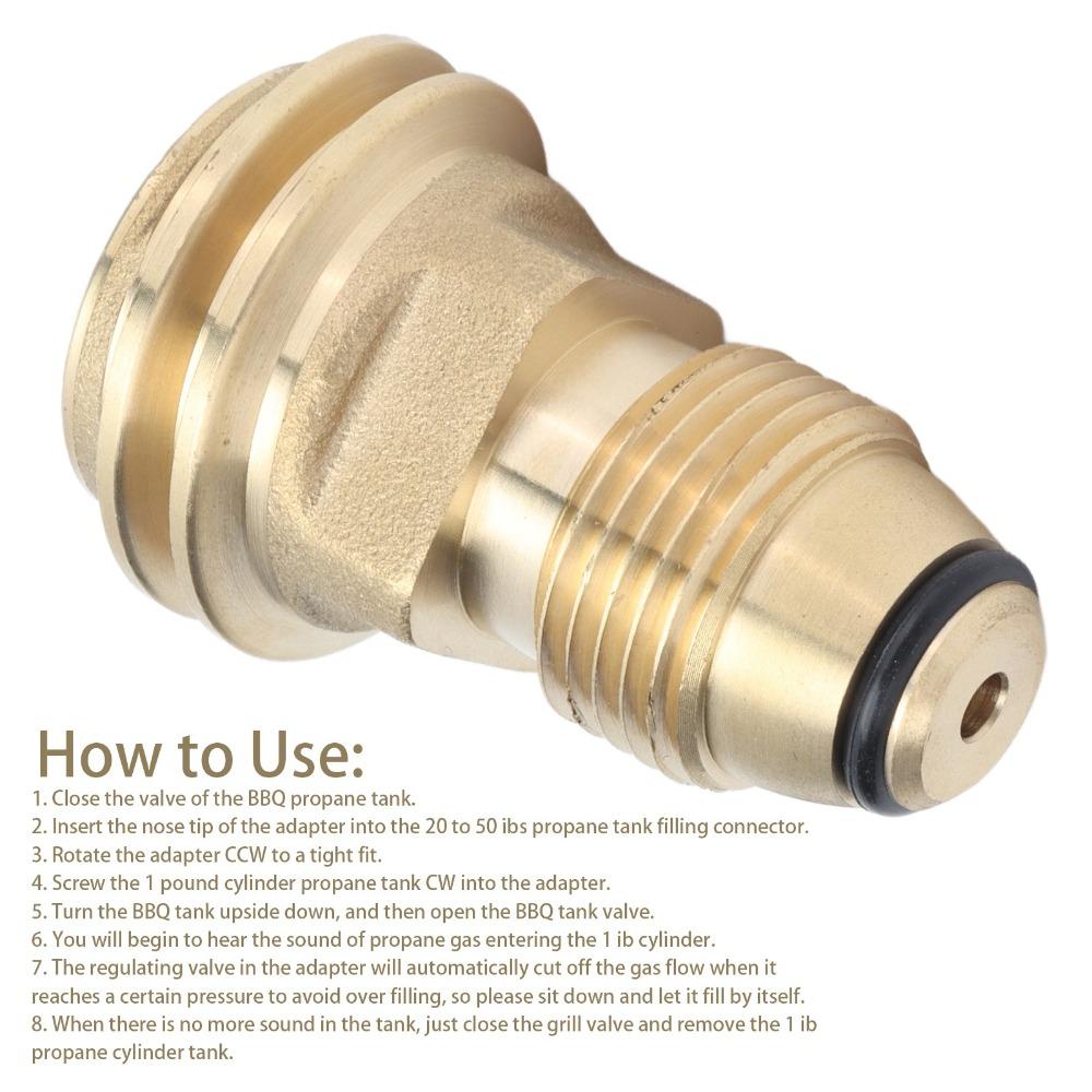 Solid Brass Propane Tank Adapter Converts POL to QCC1/Type1 Quick Connect Gas Tank Adapter For LP Tank Service Valve