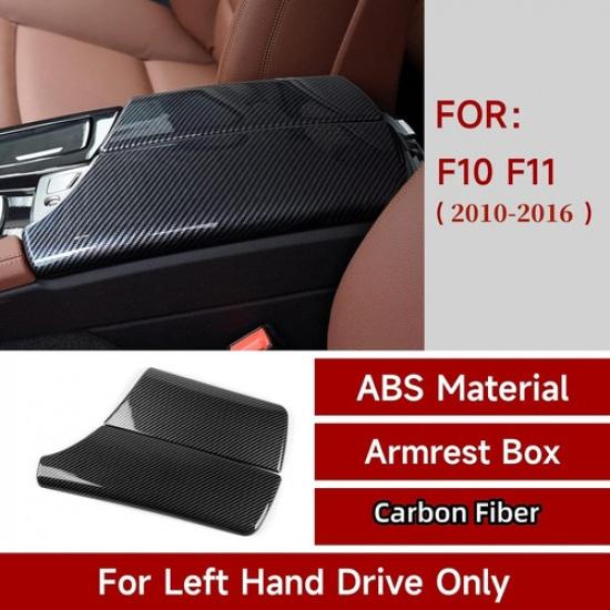 For BMW 5 Series F10 F11 11-16 Carbon Fiber Armrest Box Console Box Trim Cover