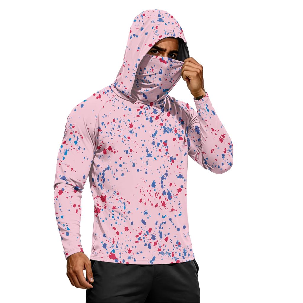 Herren Sommer Schnelltrocknend Langarm T-Shirt Sonnenschutzkleidung Angeln Fitness Sport Hded Langarm Top