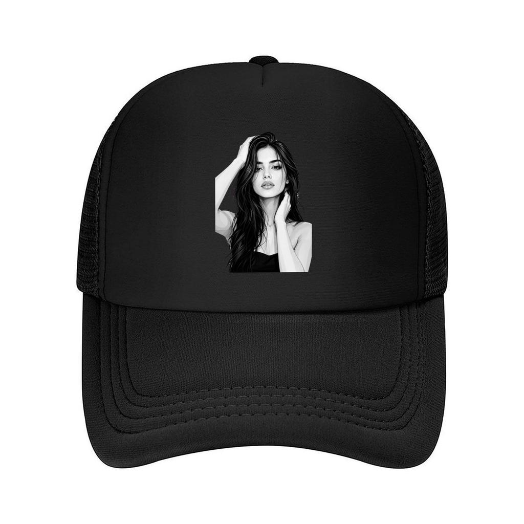 Monochrome Stylish Women Portrait Il Mesh Baseball Cap For Womens Unisex FeUnisex Beach Dad Hat Hip Hop