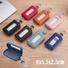 Visual Mirror Window Car Key Protector Bag Leather Key Holder Mini Auto Key Pocket Case Retro Keyring Wallet Zipper Bag