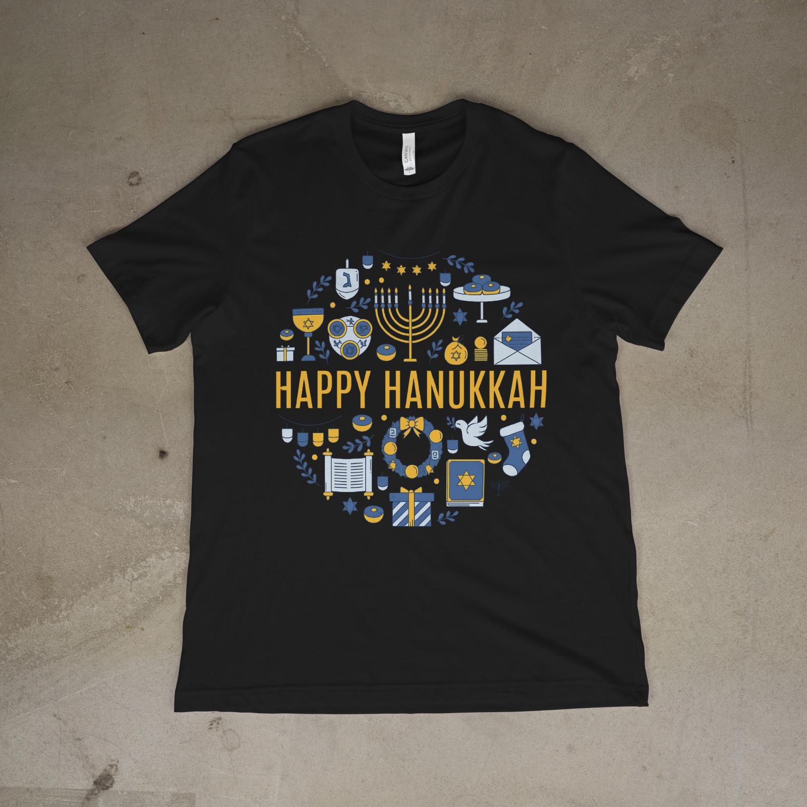 Happy Hanukkah Shirt Jewish Holiday Menorah Dessert Festival of Lights XXXL