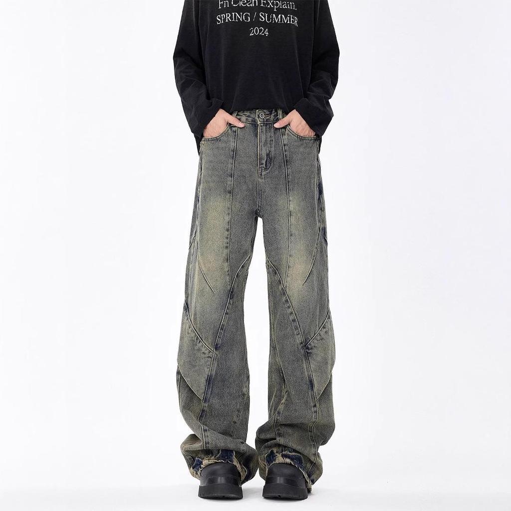 Herren Retro Wide Leg Jeans - Trendige lockere Passform für Frühling & Herbst