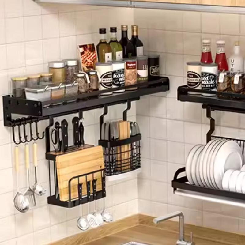Stainless Steel Wall-Mounted Kitchen Storage Rack