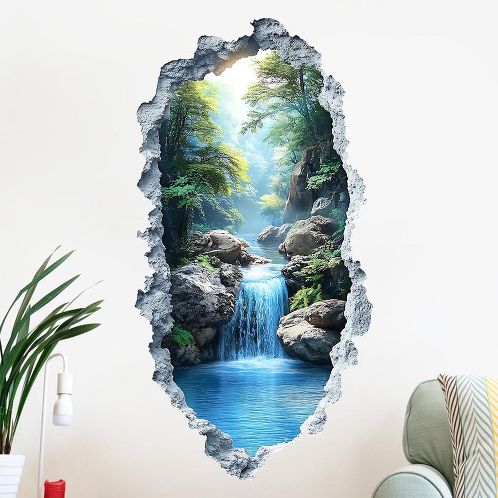 Broken Wall Underwater World Bathroom Sanitary Wall Stickers