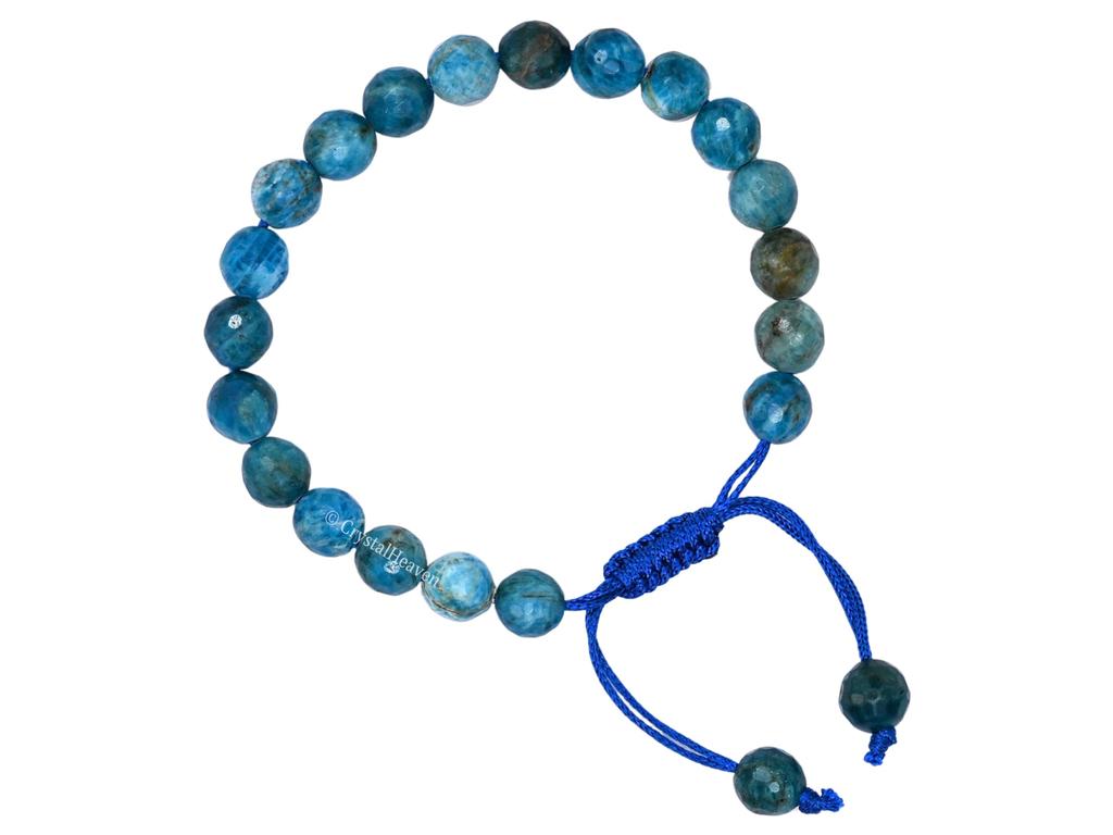 Certified Apatite Bracelet for Women Men with Healing Crystal and Reiki Stone - Beautiful Gemstone Faceted Beaded Bracelet for Balance, Harmony &