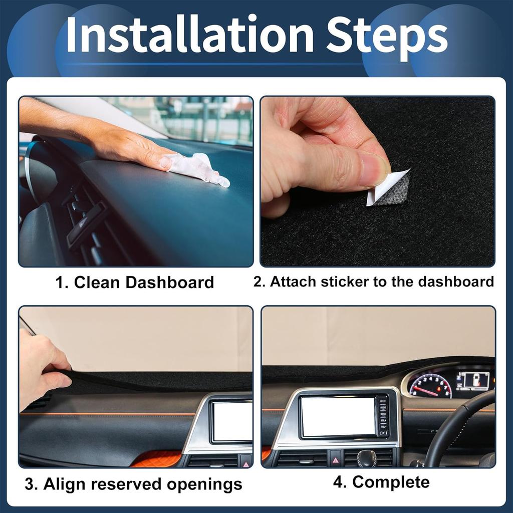 Armaturenbrettabdeckung Dash Cover Matte Teppich für Toyota 4RUNNER 2003-2009 Polyester Schwarz