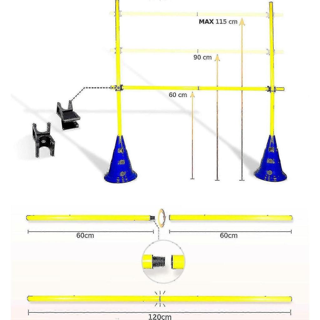 Coordination Hurdles - Plots + Cones + Accessories Set - Child Motor Skills Course, Football Training Dog Dressage - Sports Equipment Scale Rhythm Foo