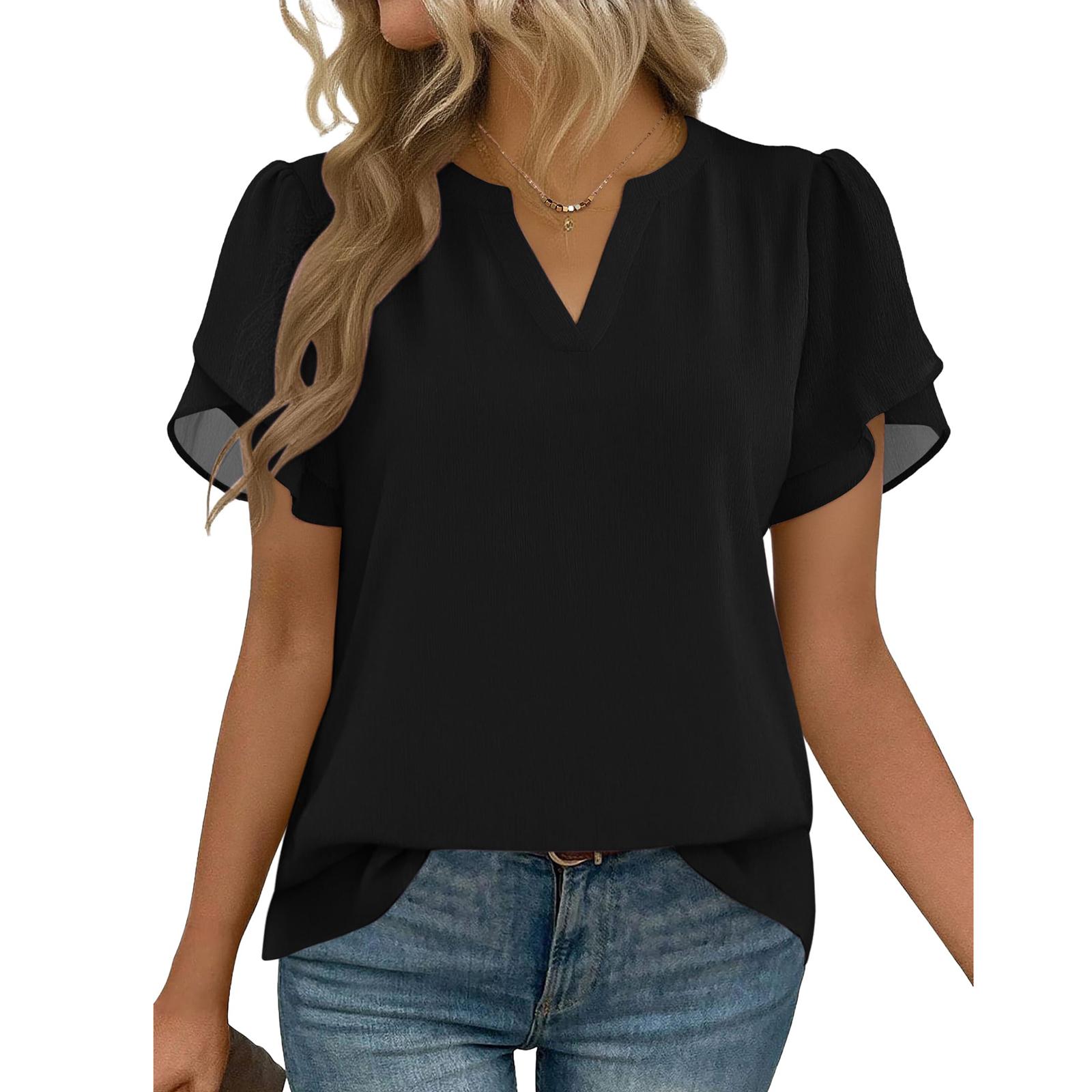 Женская цветная футболка с коротким рукавом L