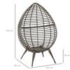 eardop PE Wicker Rattan Chair w/ Thick Cushions 4 Legs Outdoor Seat Egg Garden
