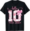 Hello Ten EST 2016 10th Birthday Coquette Bow 10 Year Unisex T-Shirt