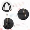 NICOLE & DORIS Women's Handbag, 2-Way, Shoulder Bag with Floral Charm, Waterproof PU Leather, Dividers, Back Pocket, Standing, Studs, Popular Gift,
