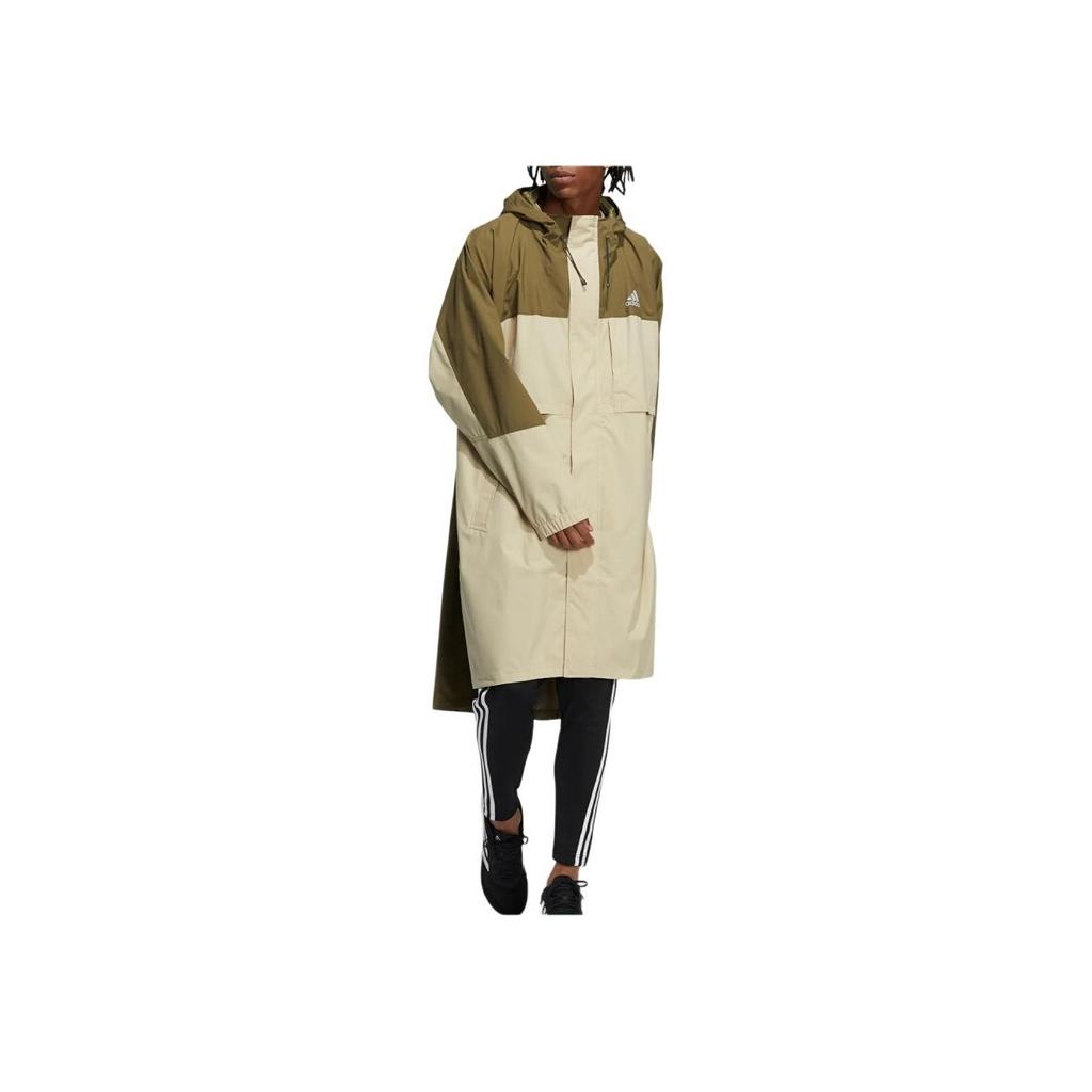 Adidas Casual Color-Block Mid-Length Hooded Jacket Men Jackets Brown HD0047