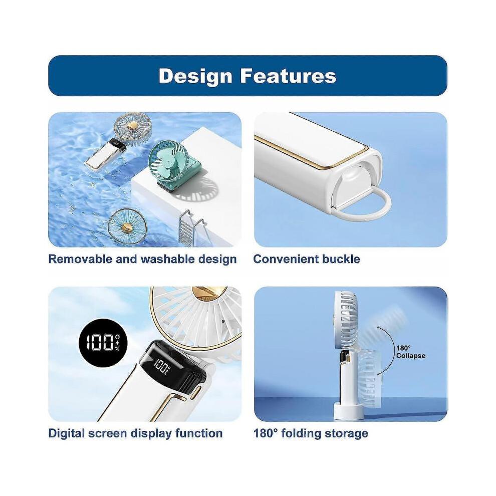Tragbarer Handventilator Mini Persönlicher Handheld-Ventilator, 2600mAh USB Wiederaufladbarer Handventilator