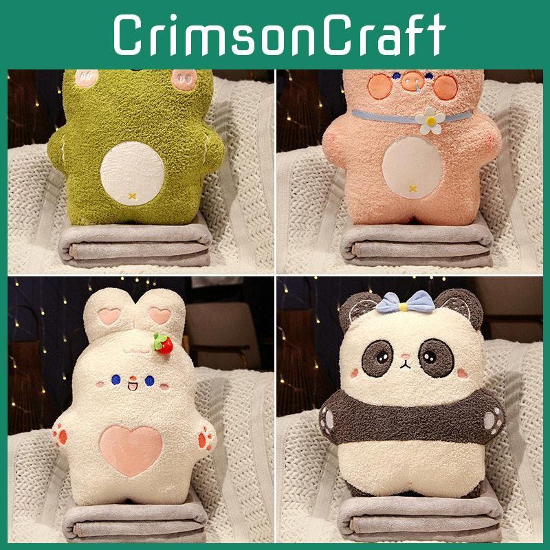 Rabbit Cute Panda Frog And Pig Plush Pillow And Blanket For Office Time Nap