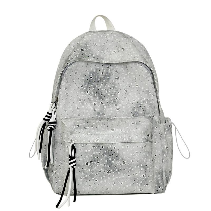 Schoolbag Korean Tie-dye Schoolbag Versatile Large-capacity Backpack Niche Portable High School Student Computer Bag Simple Bag Female