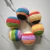 Handmade Knitted Hacky Sack,  Upgraded Crochet Footbag Juggling Balls, Geometric Pattern for Adults Beginners