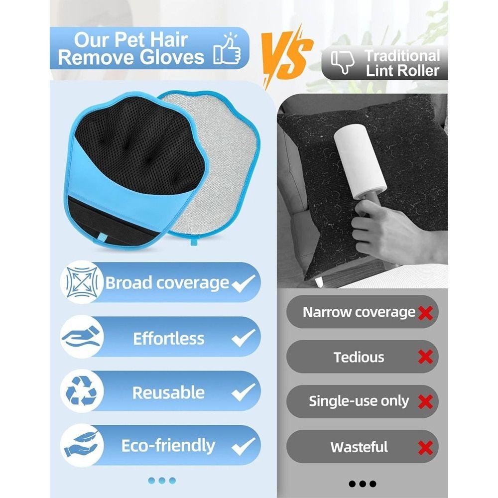 Double Sided Available Electrostatic Pet Grooming Glove  Daily Pet Combing Care