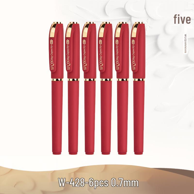 Five Thousand Years 0.7mm Red Ballpoint & 0.5mm Gel Click Pen for Homework Grading