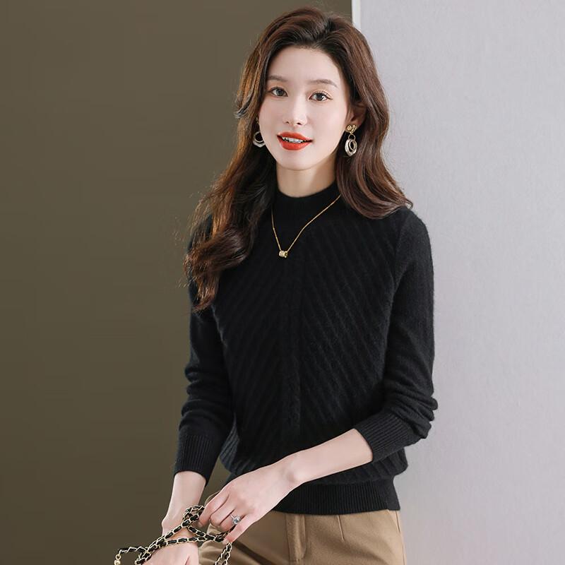 Fengxun Women's Autumn/Winter Mock Neck Sweater