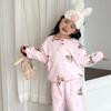 Set de pijamale din fleece dublu-față, stil coreean, pentru copii, cu desene animate, pentru băieți și fete - Îmbrăcăminte caldă de toamnă/iarnă