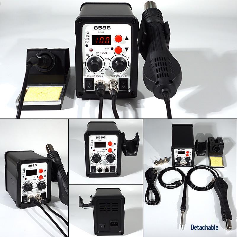 858D/8586 2-in-1 700W Digital Hot Air Gun Desoldering Station with Adjustable Temperature Soldering Iron.