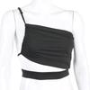 Hollow Out Sexy Crop Top Women One Shoulder Summer Casual Sexy Tops