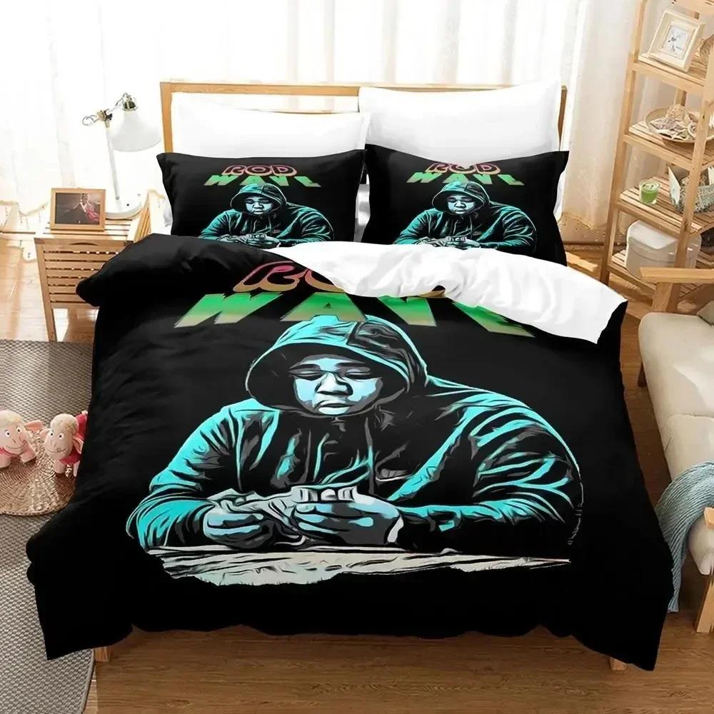 

New 3D Print Rapper Rod Wave Comfortable Duvet Quilt Cover Pillowcase Bedding Set Children Bedroom Decoration Home Textile 70x133cm 2pcs