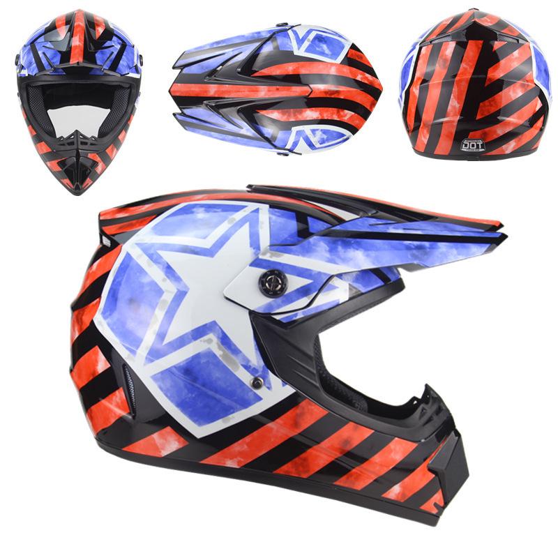 Unisex All-Season Off-Road Electric Vehicle & Mountain Bike Full Helmet M красных перчаток