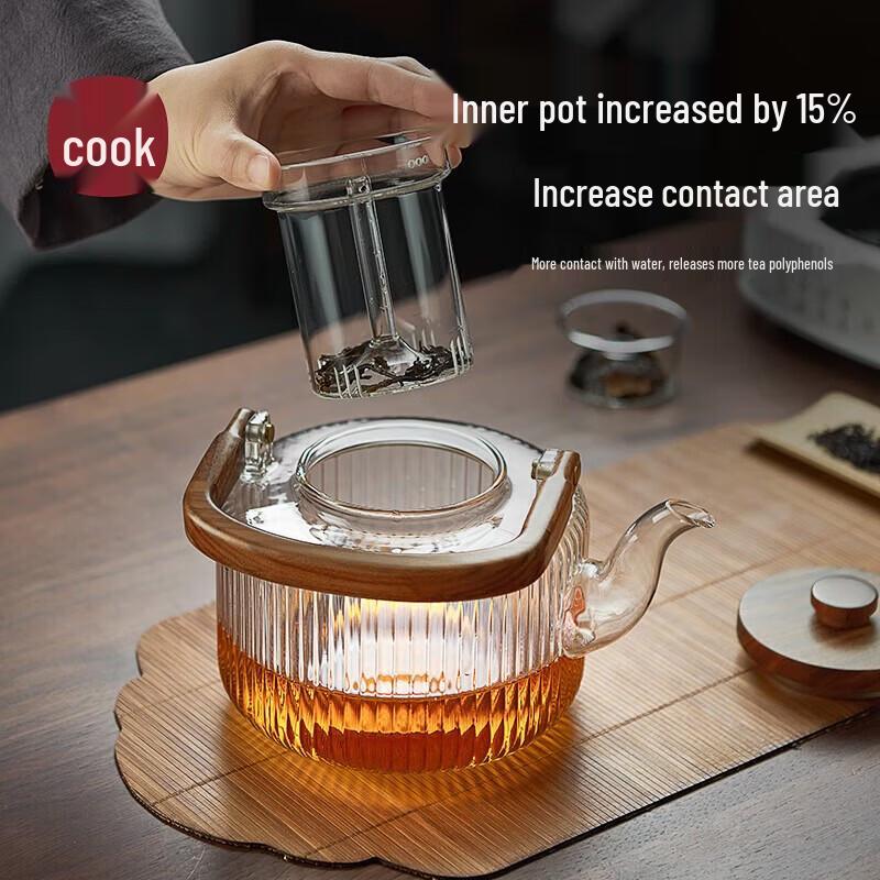 YIHUTEA Glass Teapot with Lift-Beam Handle