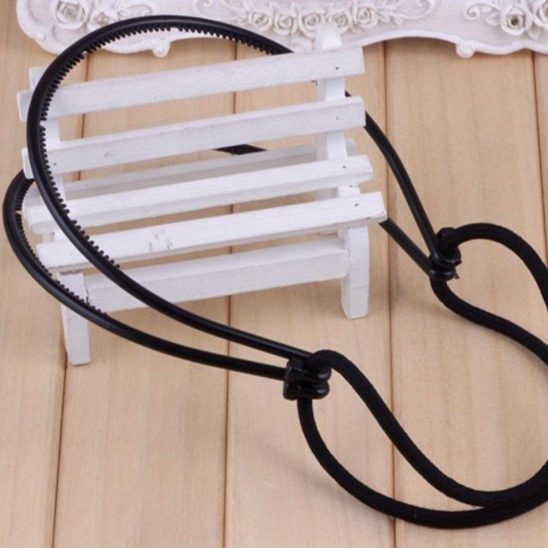 An Adjustable Double-Layer Headband with An Elastic Hairband, Suitable for Women - Durable Plastic Hair Ties, Perfect for Styling Long Hair