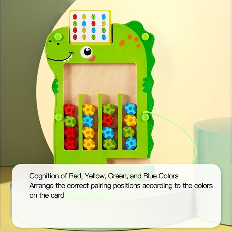 Dinosaur Egg Magnetic Four Color Placement Game, Color Sorting Skills Training Wooden Toy, Hand Eye Coordination Toy, Color Toys