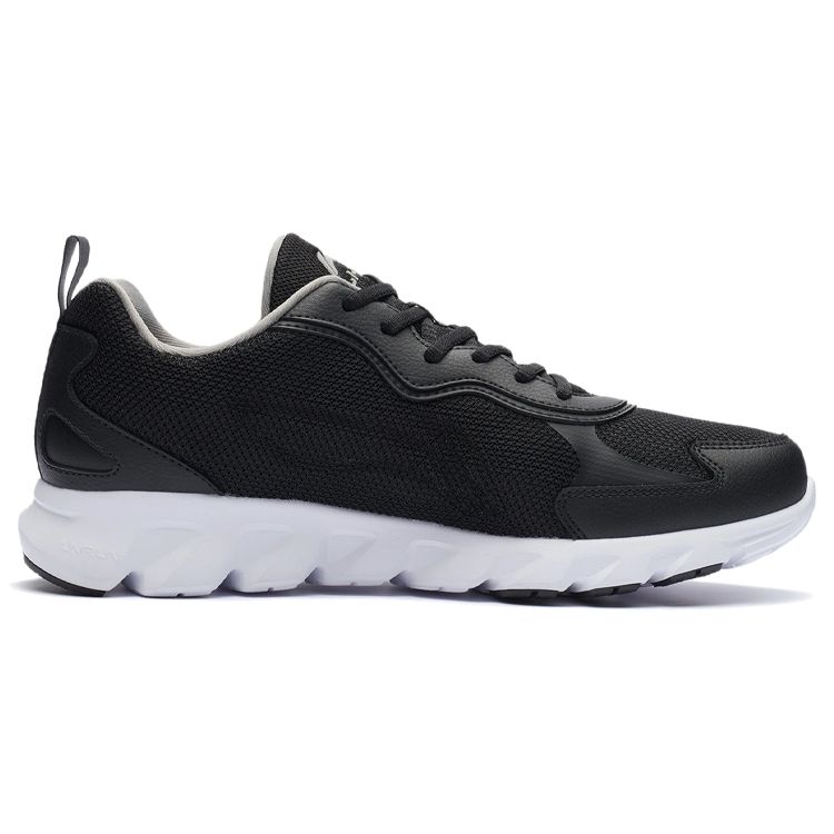 Li-Ning Comfortable Shock Absorbing Non-Slip Wear-Resistant Breathable Low-Top Running Shoes Men sneakers Black White ARSR059-1
