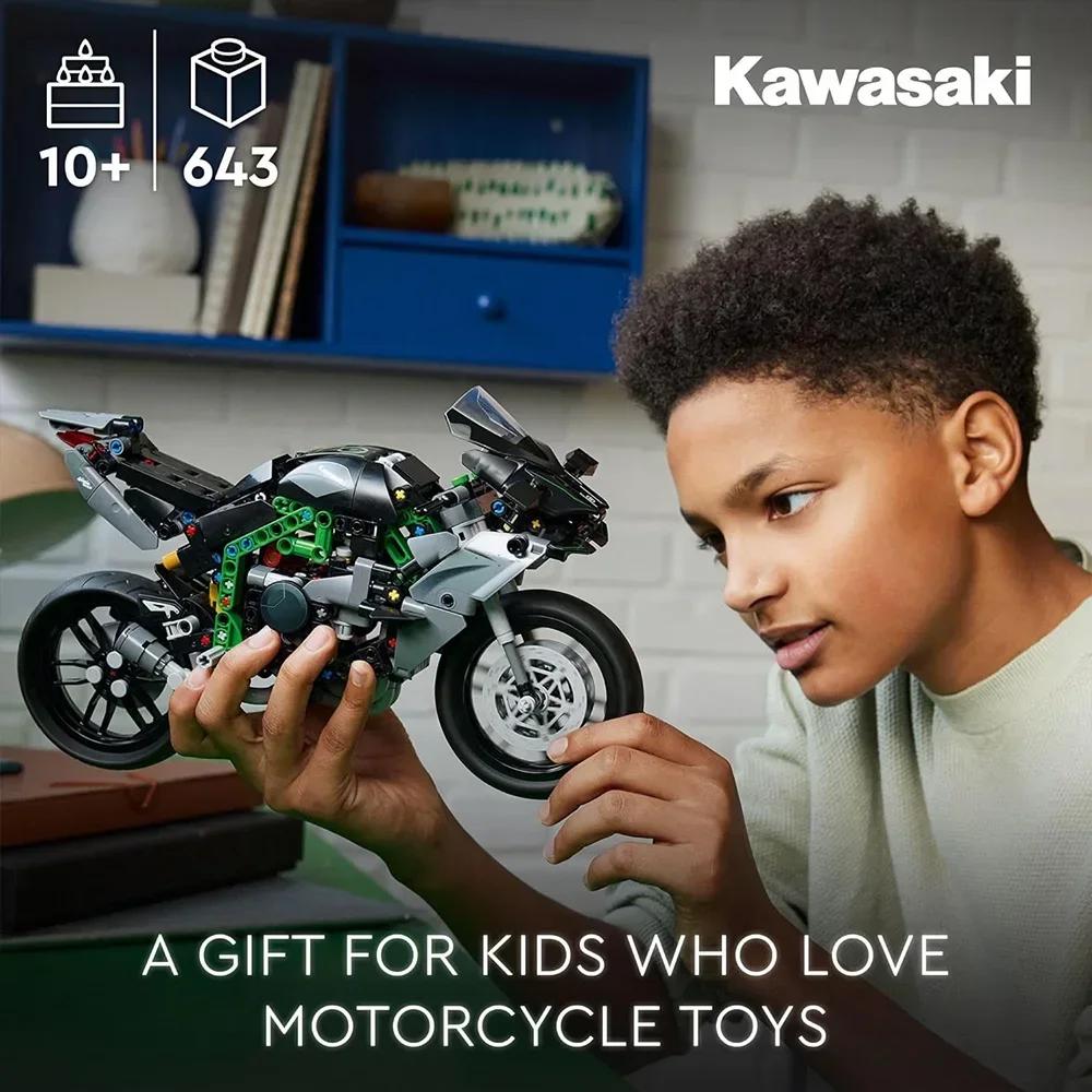 Technical Ninja H2R Motorcycle Building Blocks Set Collectible Block Kit for Boys Girls and Adults Motorcycle Scale Model