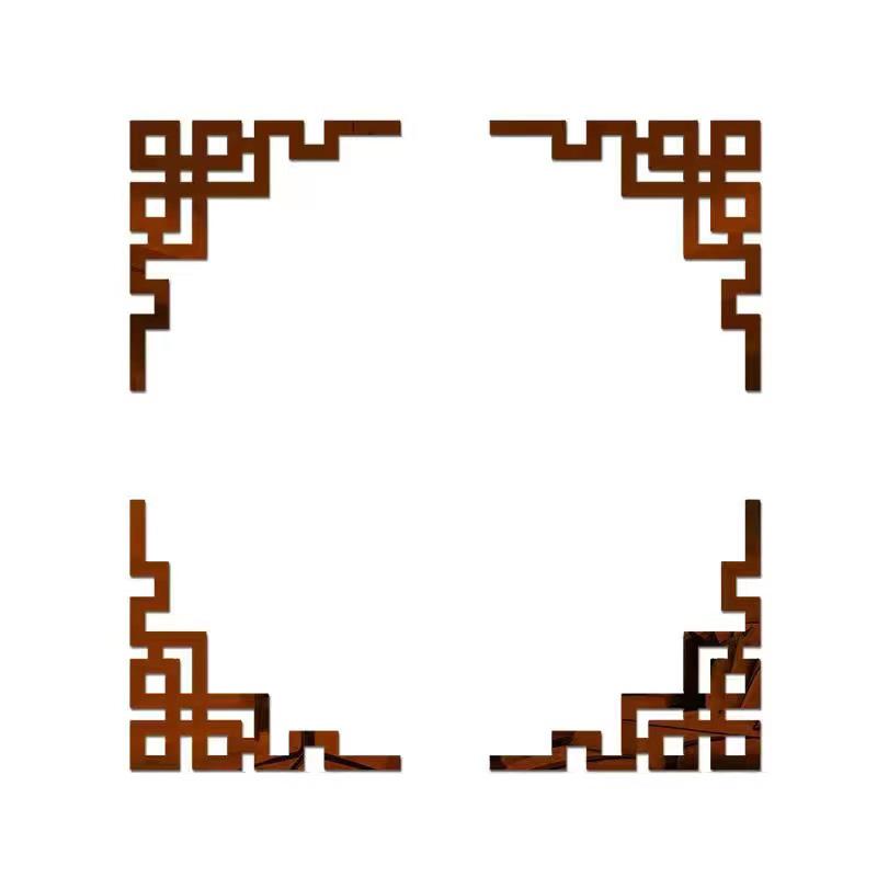 4pcs Corner Mirror Sticker Acrylic 3D Wall Stickers Self-adhesive Cabinet Edge Building Border Living Room Bedroom Home Decor